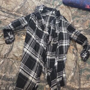 Maurices Black and Gray Checkered Cardigan